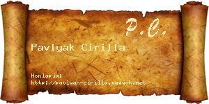 Pavlyak Cirilla névjegykártya